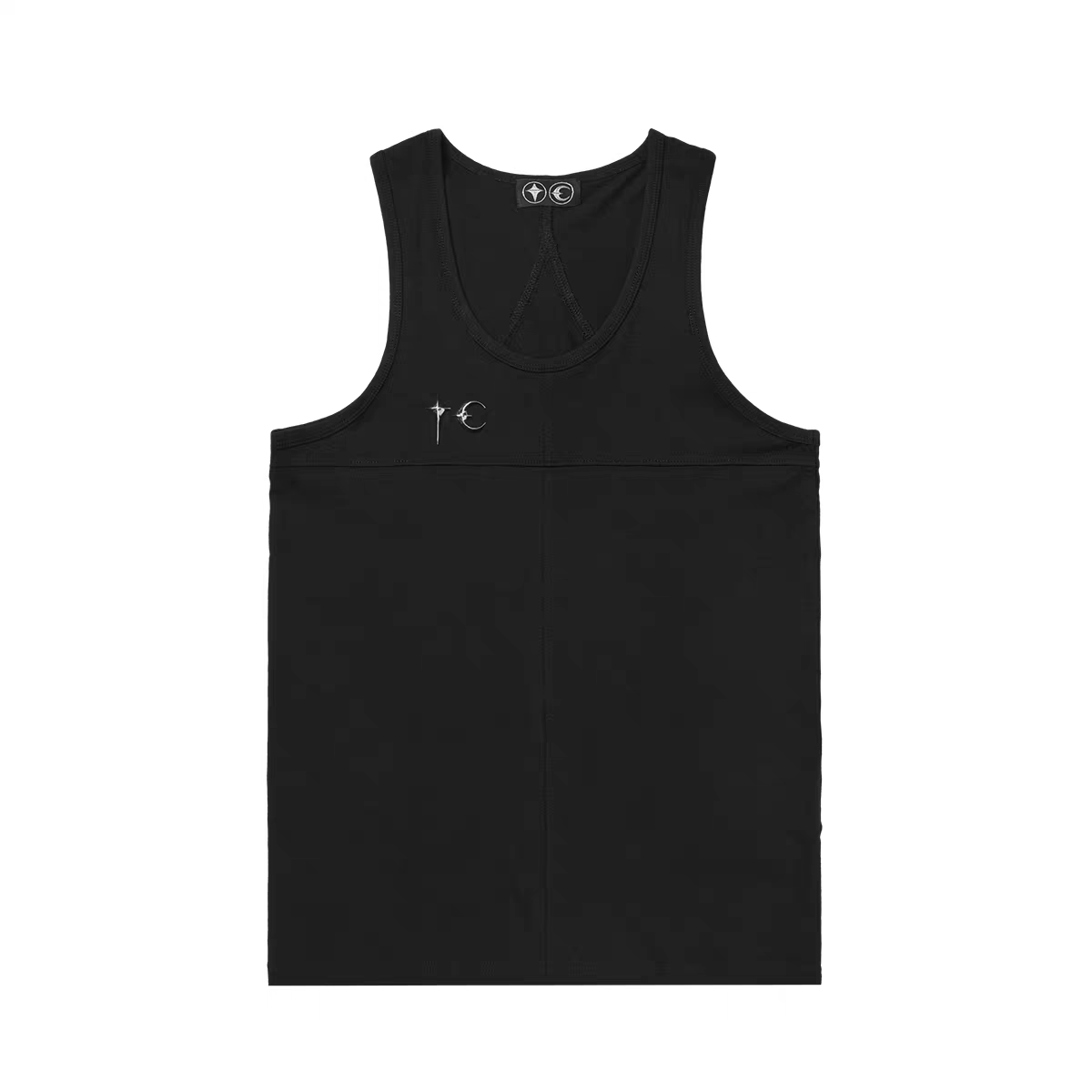 Thug Club 25SS Basic Silver Metal LOGO Retro Sleeveless Base T-shirt Round Neck Solid Color Tank Top