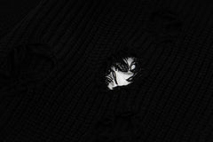 Trendy brand Thug Club Japanese and Korean Star Moon VW ripped hooded knit sweater unisex jacket top