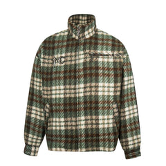 Thug Club Green Plaid Fleece Zip Jacket