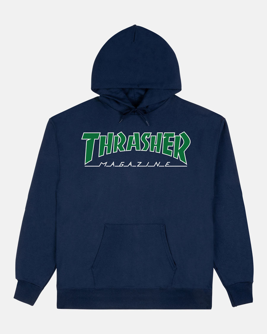 OUTLINED HOODIE - NAVY/GREEN