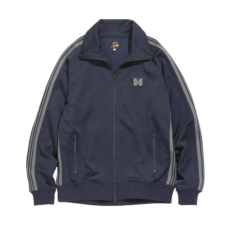 Needles Navy Grey‑Stripe Track Jacket