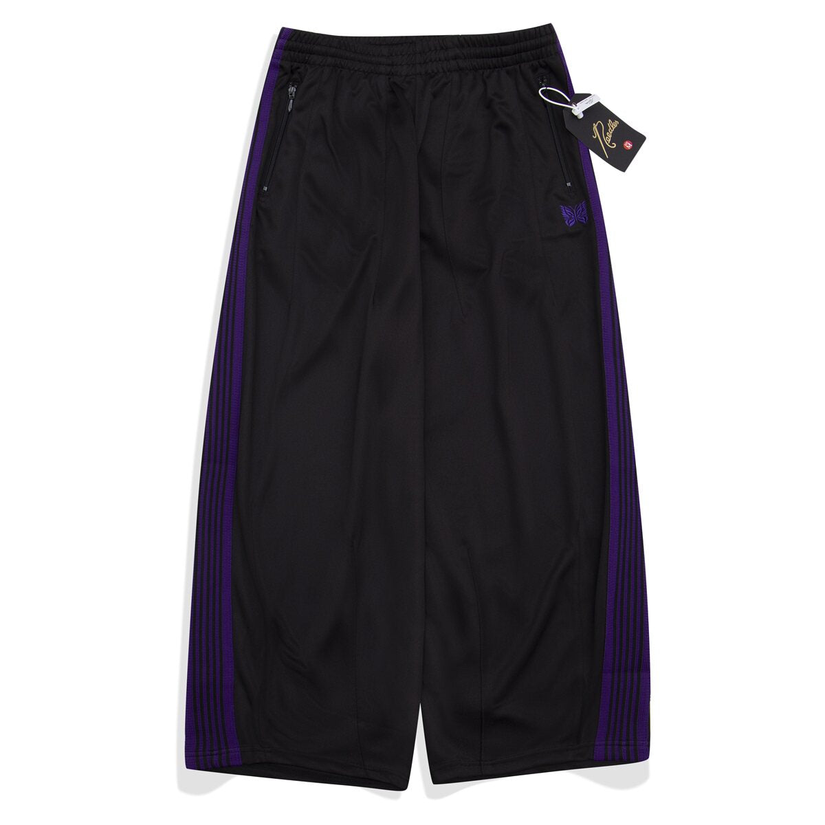 Needles Purple‑Stripe Wide Track Pants