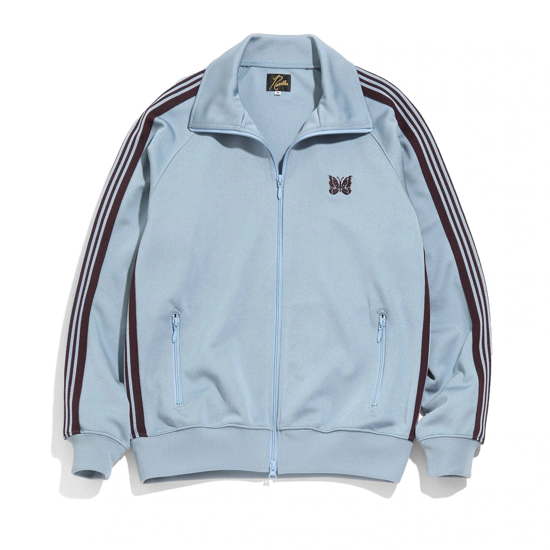 Needles Light‑Blue Maroon‑Stripe Track Jacket