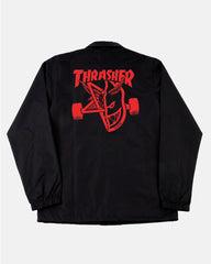 THRASHER X SPITFIRE - THRASH & BURN - COACH JACKET - BLACK