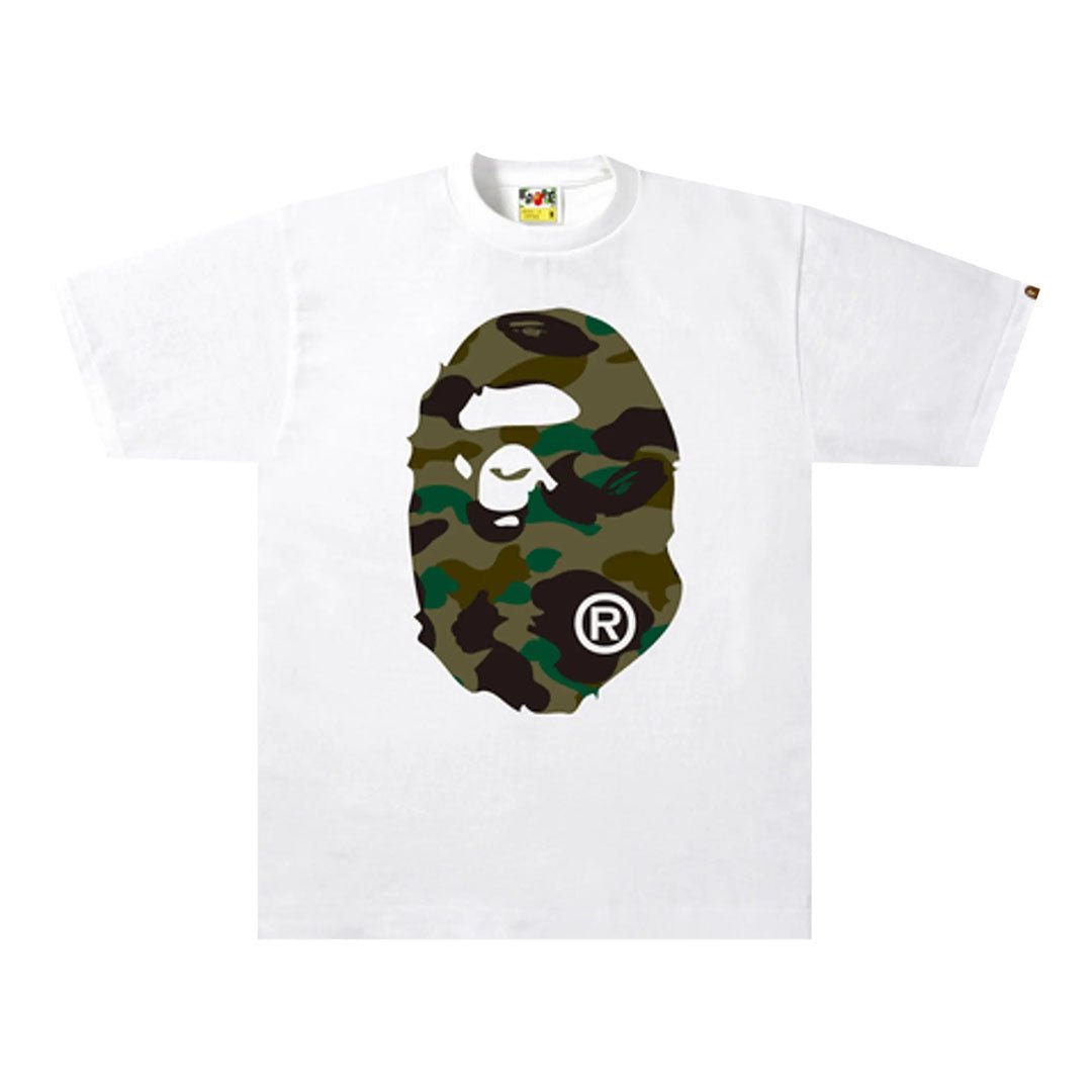 BAPE 1st Camo Big Ape Head Tee 'White/Green'