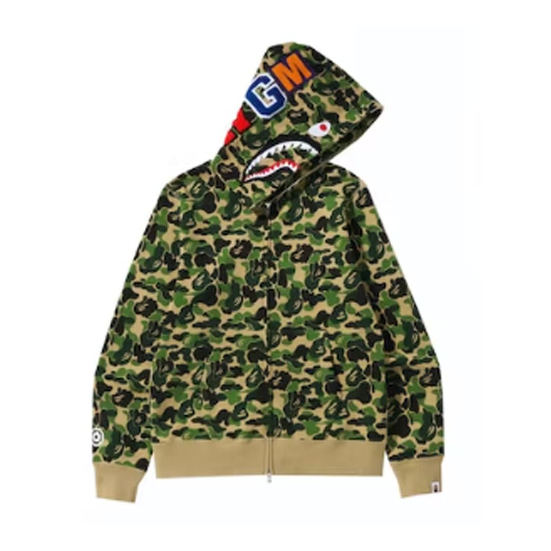 BAPE ABC Camo Shark Full Zip Hoodie Green
