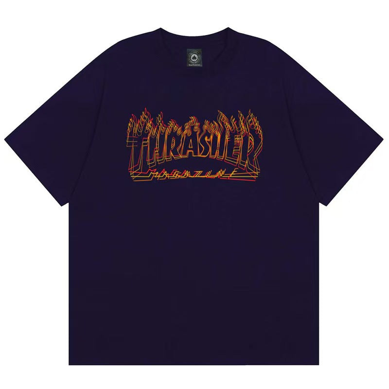 THRASHER T-SHIRT-Dark blue