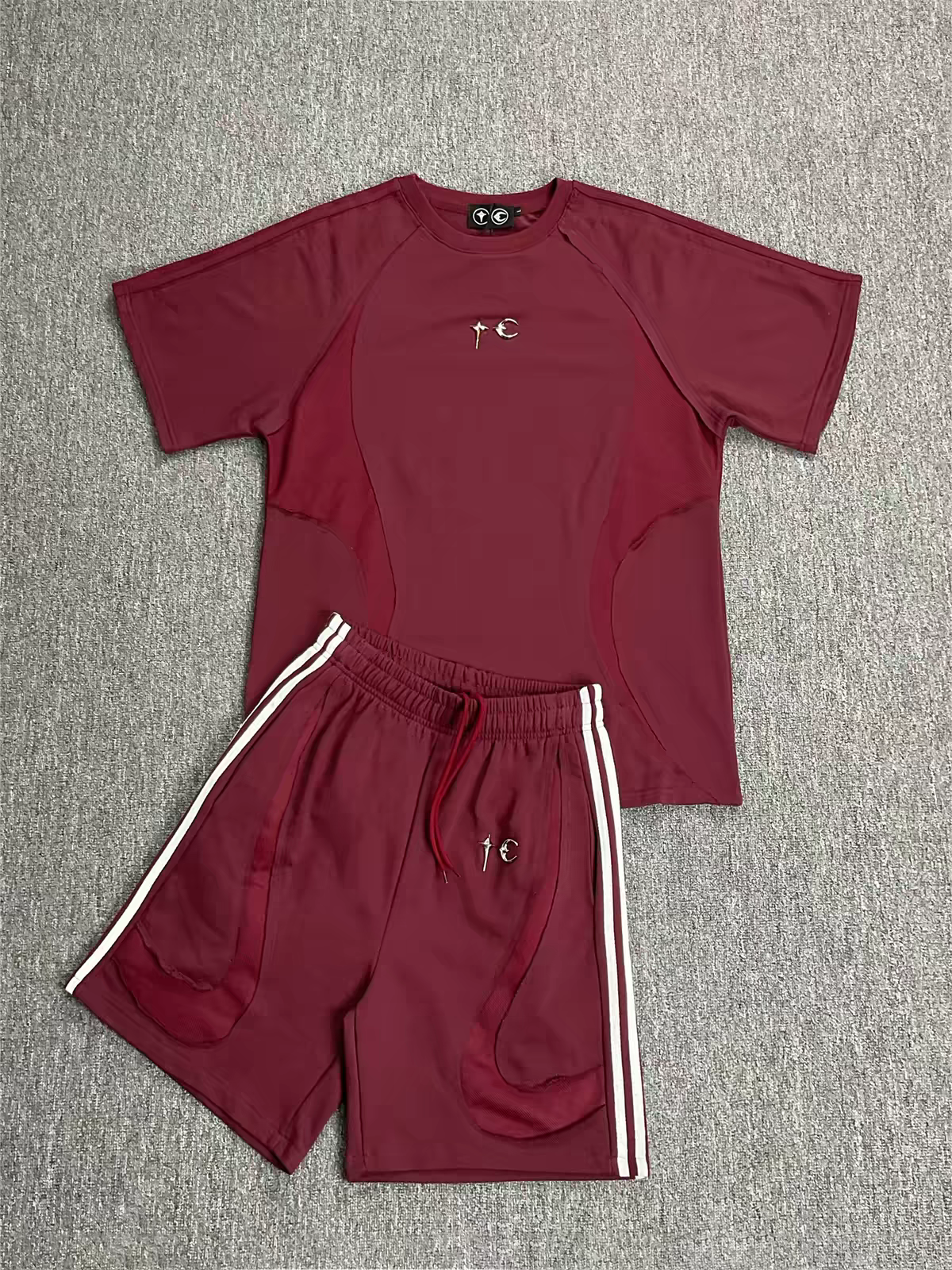 Thug Club Color‑Block Short‑Sleeve Short Set